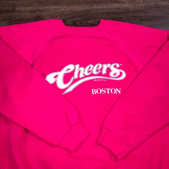 Cheers Boston Women’s Vintage 80’s Television Show Pink Pullover Sweatshirt Sz L - Picture 2 of 11
